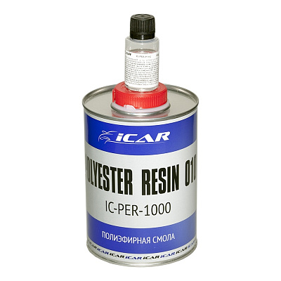 ICAR  Полиэфирная смола с отвердителем (комплект), уп.1кг+25гр IC-PER-1000